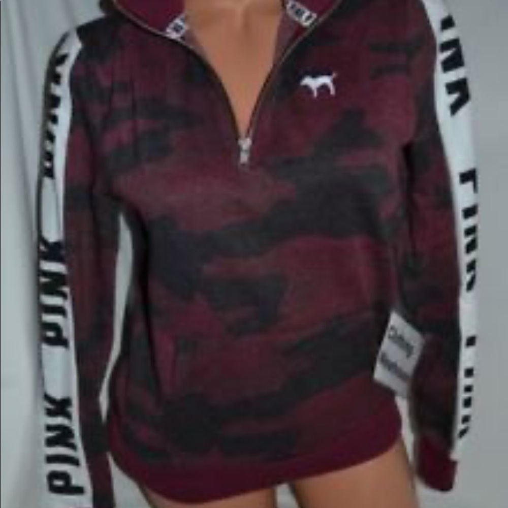 Victoria’s secret PINK zip pullover red and black